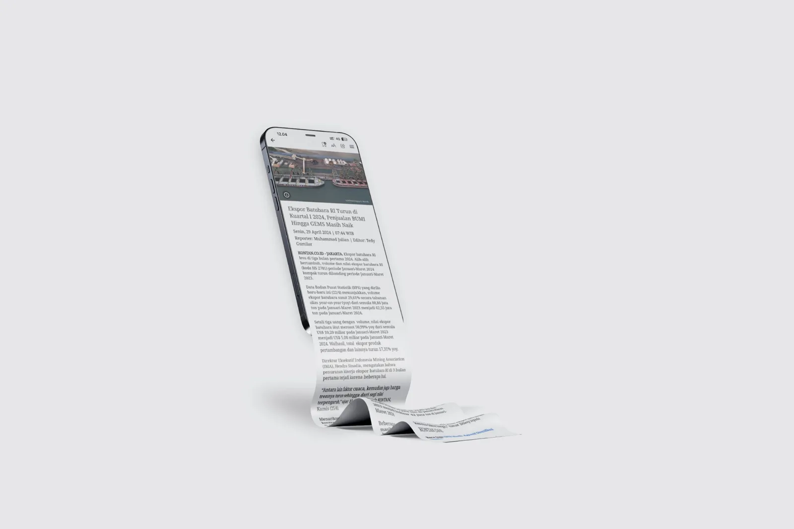 Mockup artikel kontan.co.id di ponsel